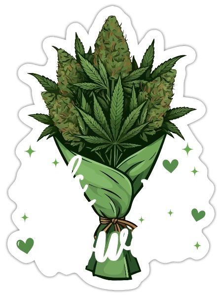 Girls Love Flowers Cannabis - Sticker - white matte - Front