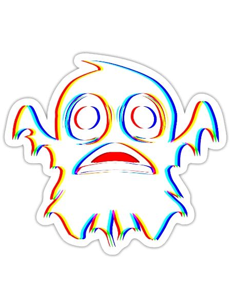 Glitch Art | Optical Illusion Vaporwave EDM Rave - Sticker - white matte - Front