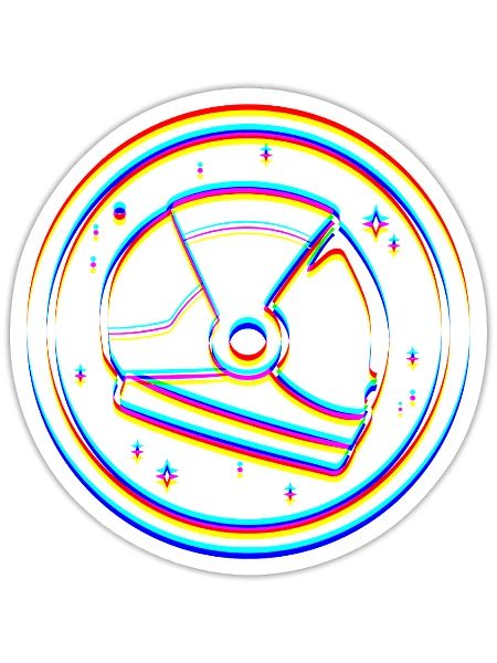 Glitch Art | Optical Illusion EDM Rave Vaporwave - Sticker - white matte - Front