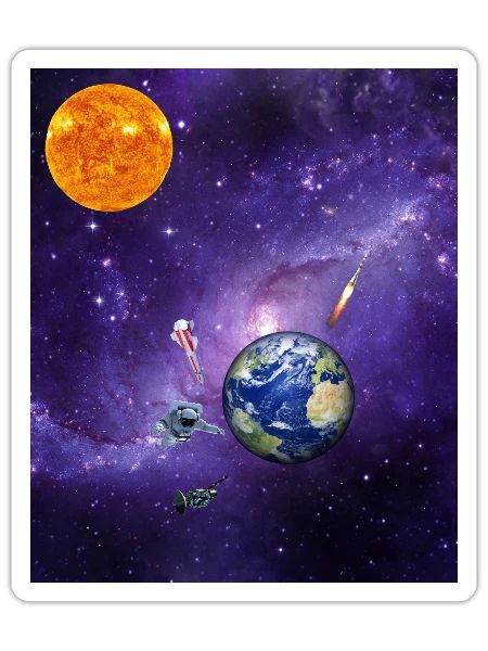 Cosmic Space Adventure Design - Sticker - white matte - Front