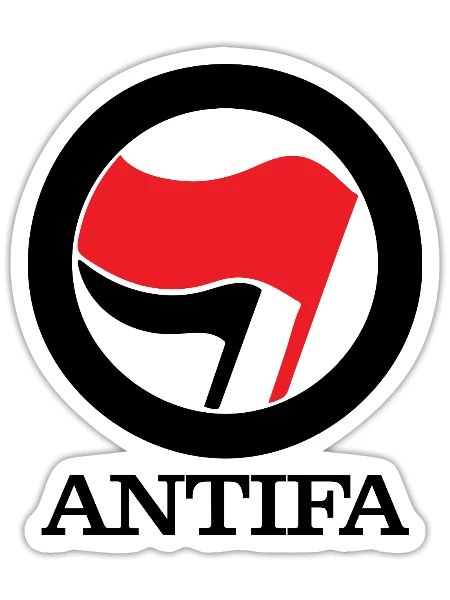 Antifascist Action Flag Circle - Sticker - white matte - Front