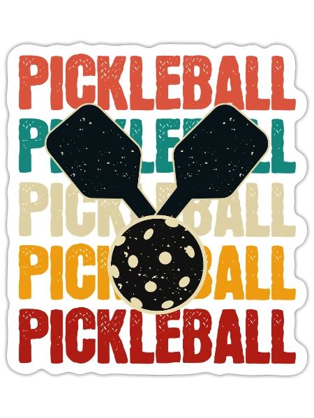 Retro Colorblock Pickleball Paddles - Sticker - white matte - Front