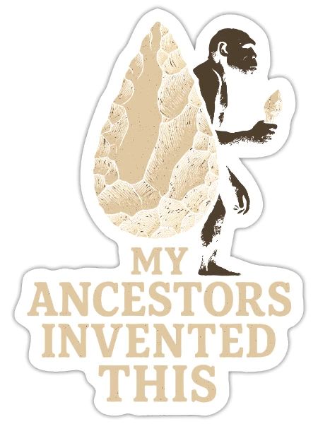 Prehistoric Homo Habilis Stone Tools - Sticker - white matte - Front