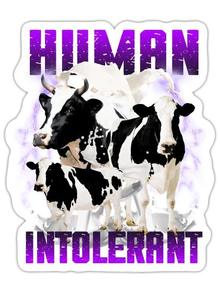 Unwearable Bootleg Human Intolerant - Sticker - white matte - Front