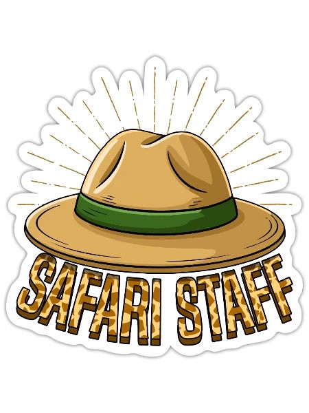 Safari Staff Hat Emblem - Sticker - white matte - Front