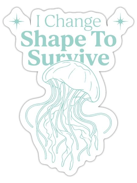 Jellyfish Ocean Jellyfish Flowy Soft Ocean - Sticker - white matte - Front