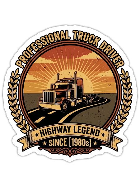 Professional Truck Driver Highway Legend 1989  - Sticker - white matte - Front