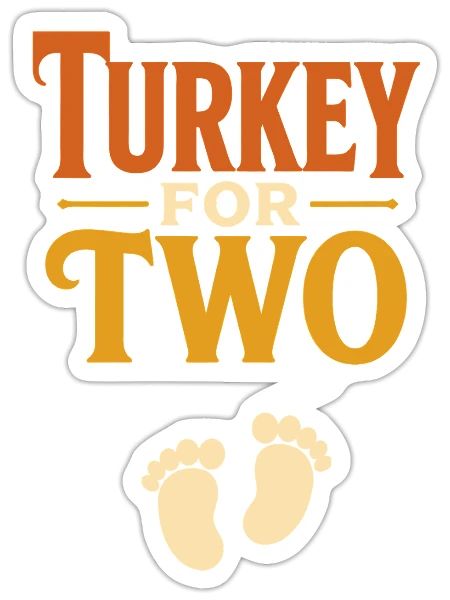 Expecting Mother Loves Turkey For Two Pregnancy - Sticker - white matte - Front