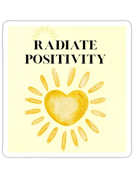 Radiate Positivity Sunheart - Sticker - white matte - Front