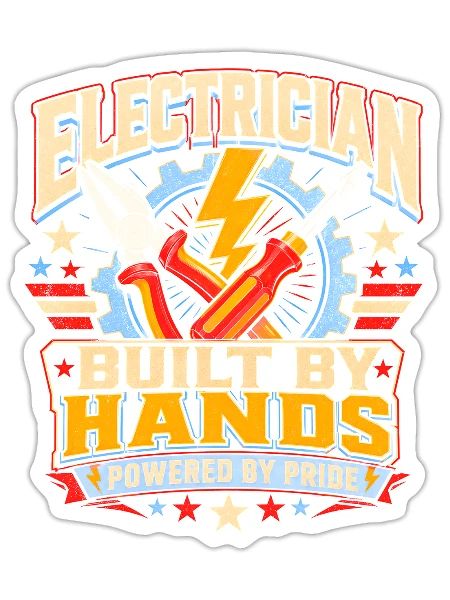 Electrician Pride Built by Hands - Sticker - white matte - Front