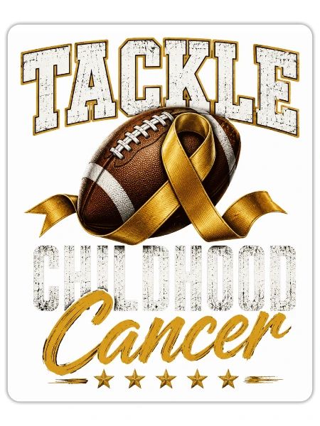 Tackle Childhood Cancer Ribbon - Sticker - white matte - Front