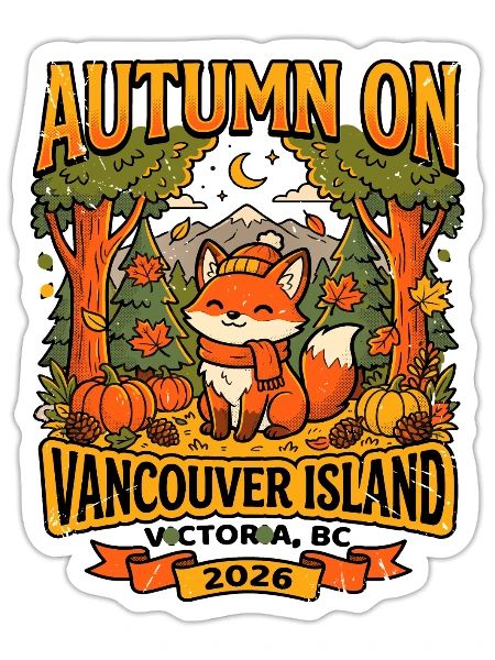 Autumn On Vancouver Island Victoria BC - Sticker - white matte - Front
