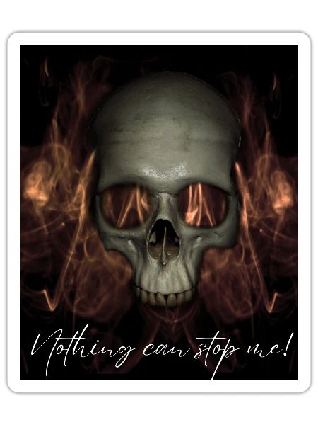 Fiery Skull with Flames - Sticker - white matte - Front
