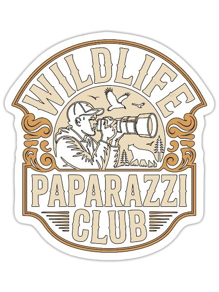 Wildlife Photographer Wildlife Paparazzi Cameraman - Sticker - white matte - Front