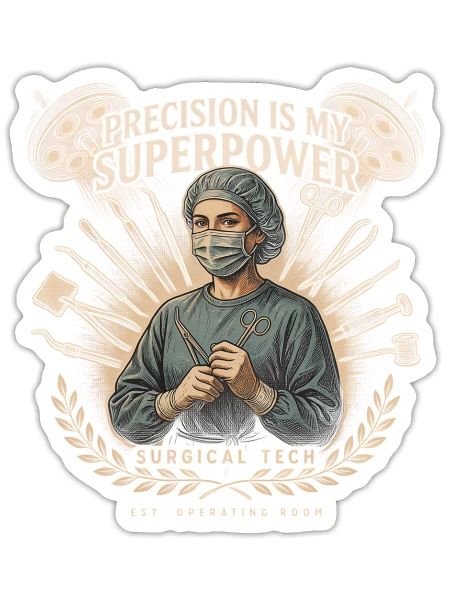 Surgical Tech – Precision Is My Superpower - Sticker - white matte - Front