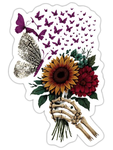 Overdose_Awareness_Graphic_Featuring_Butterflie - Sticker - white matte - Front