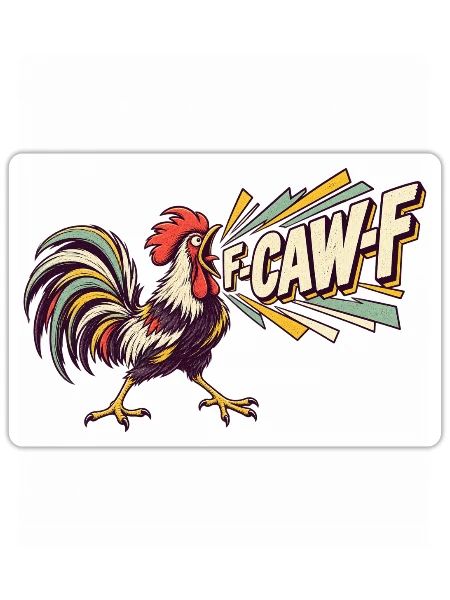 F-CAW-F - Sticker - white matte - Front