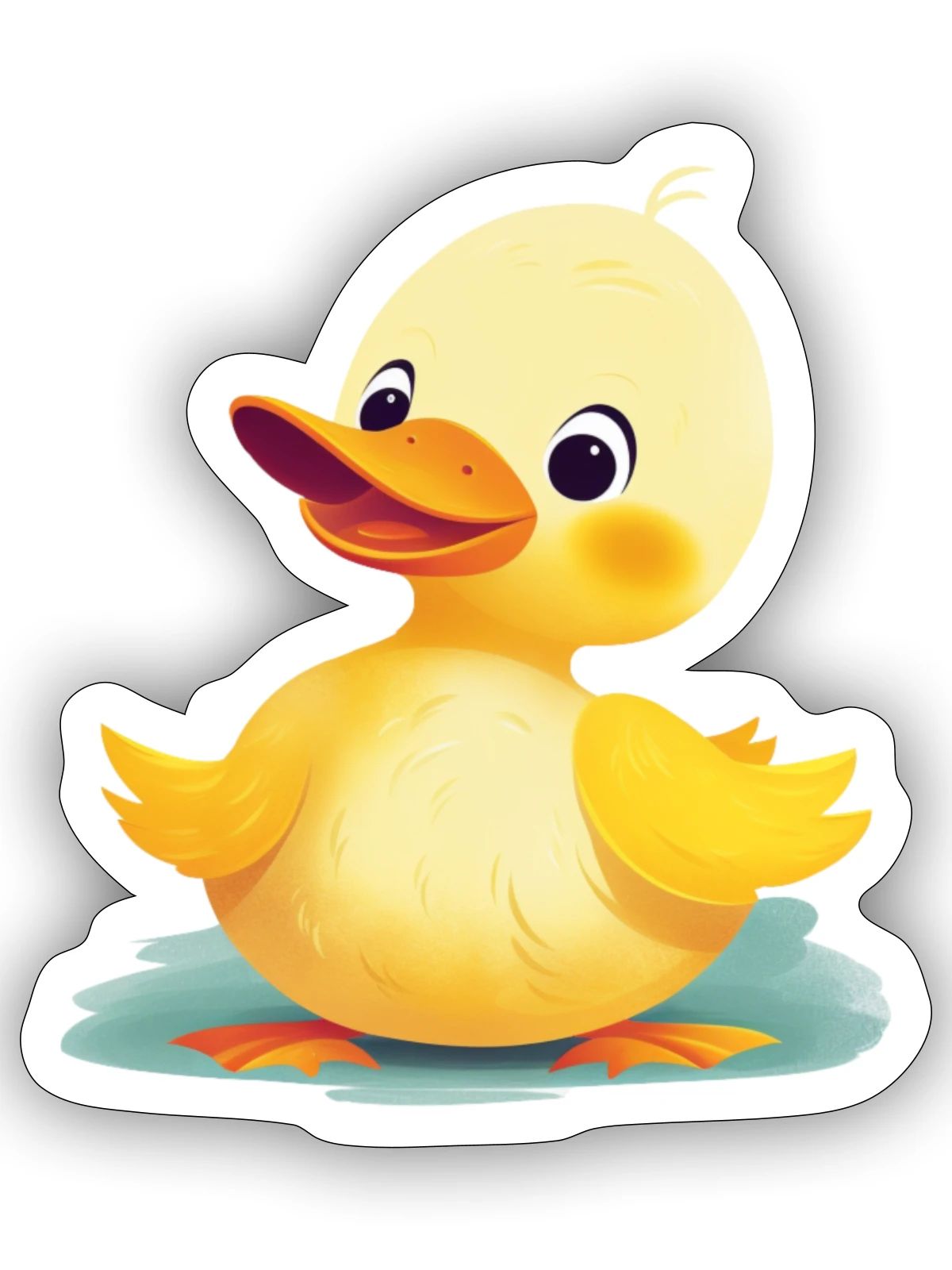 Happy Ducky - Sticker - white matte - Front