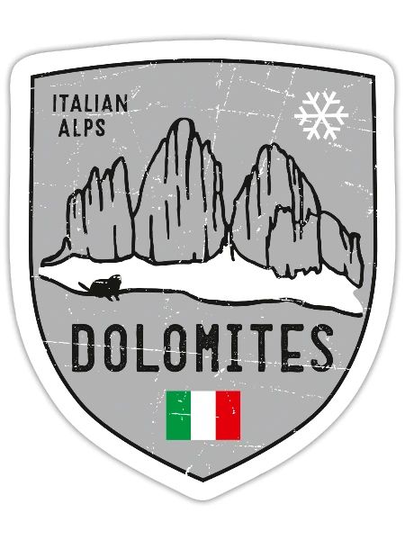 Dolomites Italy Emblem - Sticker - white matte - Front