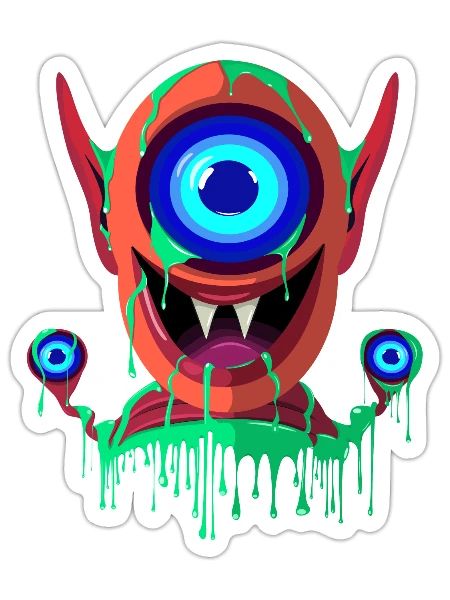 alien face - Sticker - white matte - Front