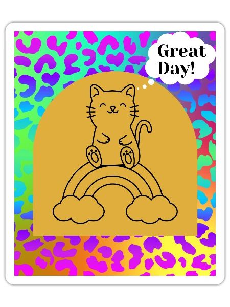 Great Day with Cats - Sticker - white matte - Front