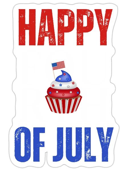 Happy Fourth of July - Sticker - white matte - Front
