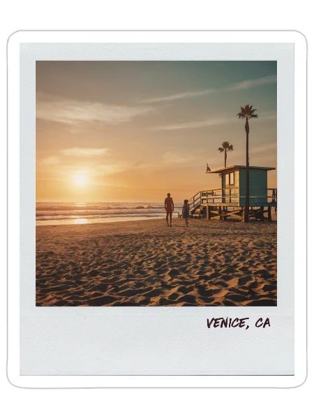 Mono Enterprises "Travels" Venice Beach # 1 - Sticker - white matte - Front