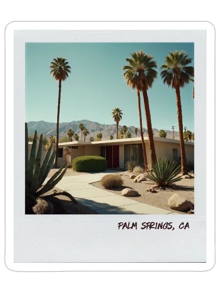 Mono Enterprises "Travels" Palm Springs #1 - Sticker - white matte - Front