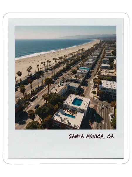 Mono Enterprises "Travels" Santa Monica #2 - Sticker - white matte - Front