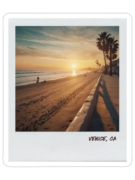 Mono Enterprises "Travels" Venice Beach #3 - Sticker - white matte - Front
