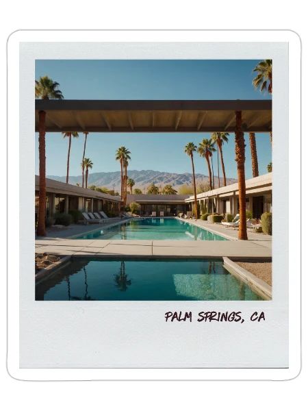 Mono Enterprises "Travels" Palm Springs #4 - Sticker - white matte - Front