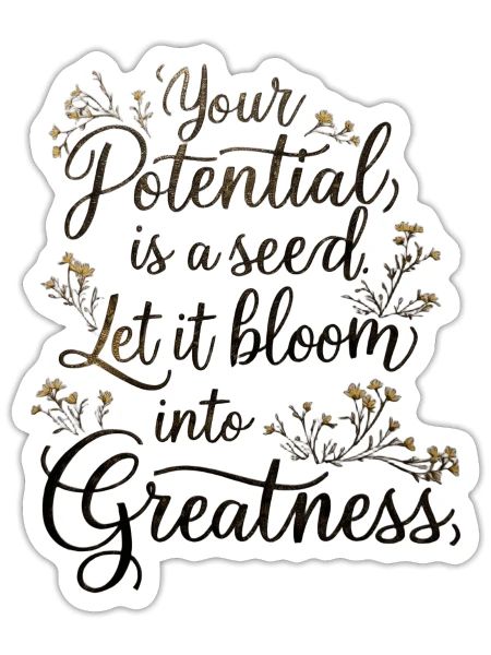 Your potential is a seed let it bloom. - Sticker - white matte - Front