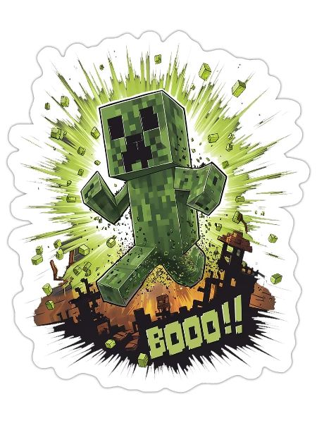 Creeper Explosion - Sticker - white matte - Front