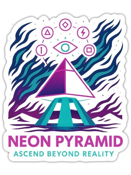 Neon Pyramid - Sticker - white matte - Front
