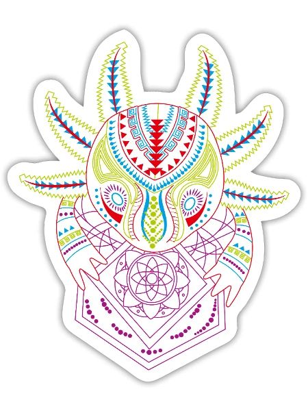 Ajolote Néon - Sticker - blanc mat - Devant