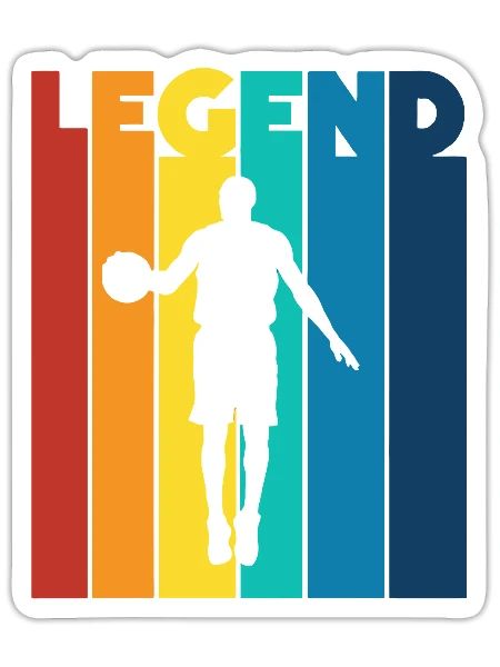 Rainbow Legend Basketball Silhouette - Sticker - white matte - Front