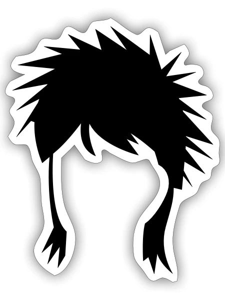 spiked mullet hair style - Sticker - white matte - Front