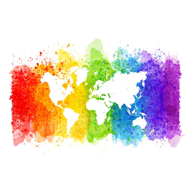 Pride Rainbow Map World