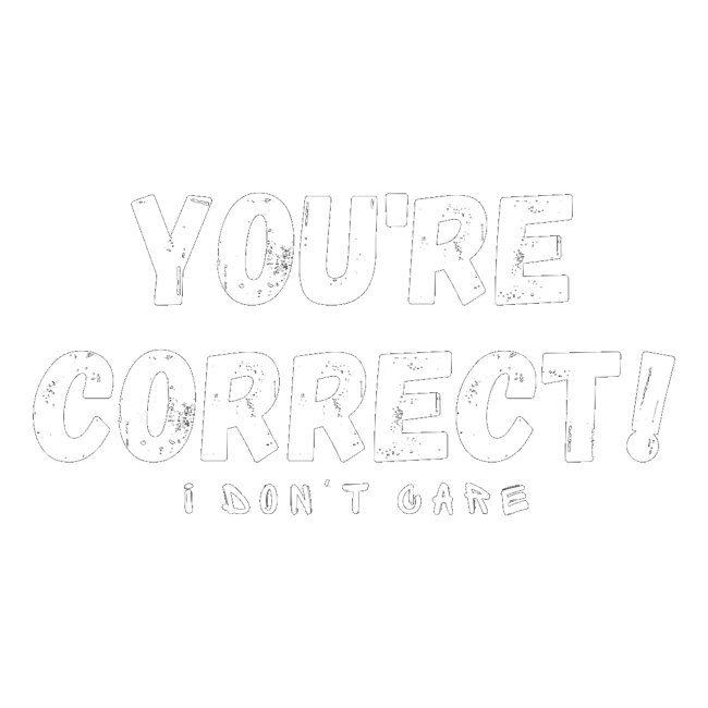You're Correct I Don't Care Funny Quotes Tshirt