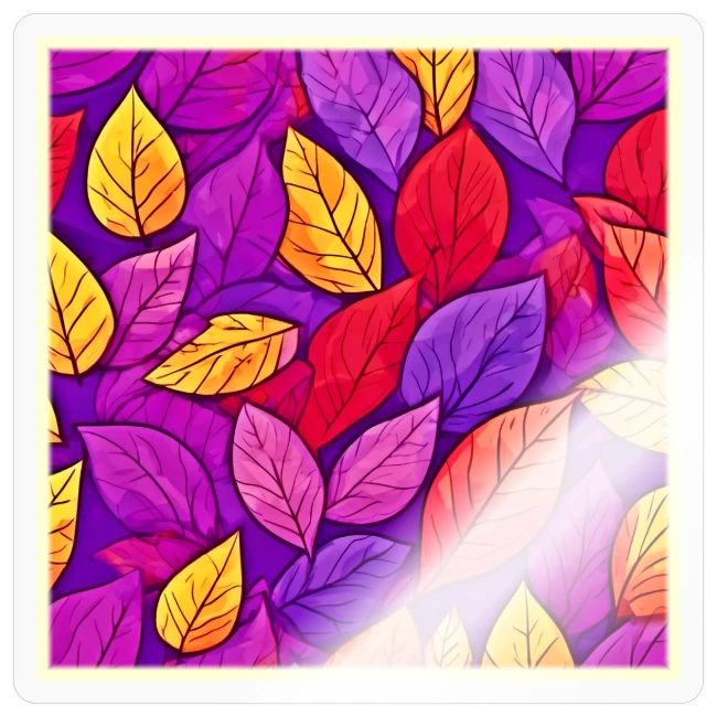 Colorful Cartoon Foliage: Purple & Yellow