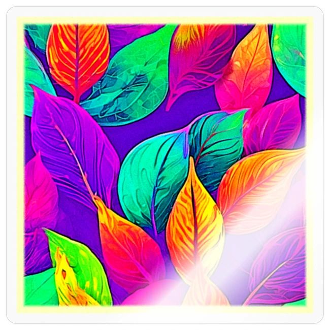 Vibrant Foliage: Cartoon Neon