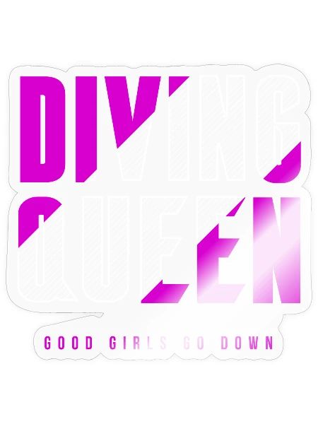 Diving queen - Sticker - transparent glossy - Front