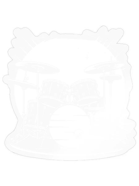 Drum Kit Sketch - Sticker - transparent glossy - Front