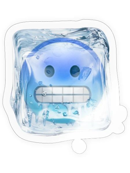 Ice Face emoticon - Sticker - transparent glossy - Front