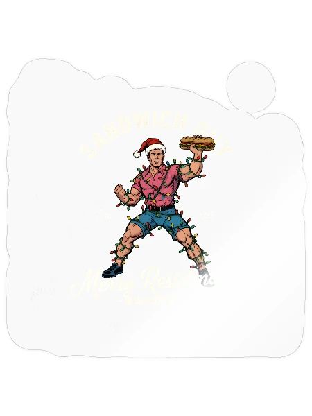 Sandwich Guy Merry Resistmas - Sticker - transparent glossy - Front