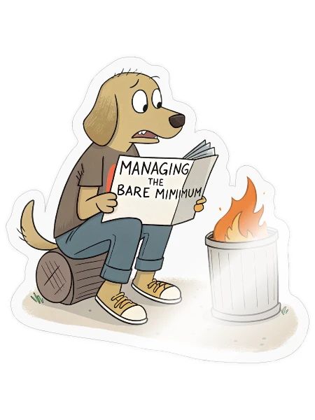 Managing The Bare Minimum - Sticker - transparent glossy - Front