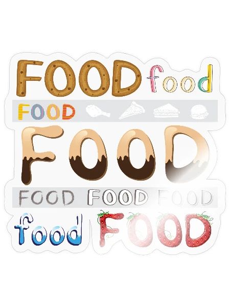 Cute Food Typography Sweet Dessert Design - Sticker - transparent glossy - Front
