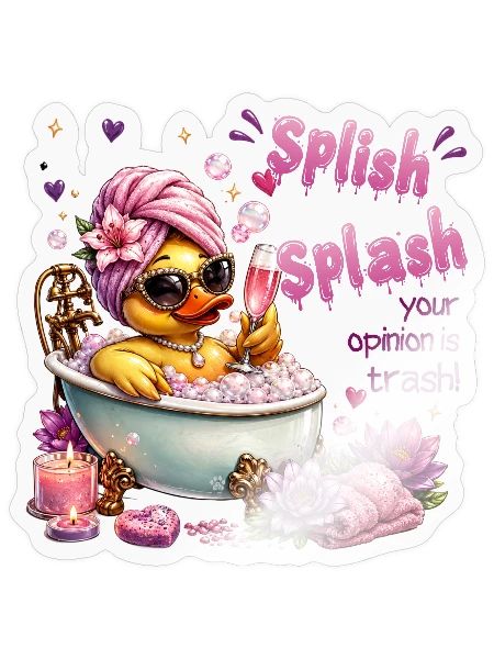 Bubble Bath Diva Duck - Sticker - transparent glossy - Front