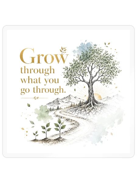 Grow Through What You Go Through - Sticker - transparent glossy - Front