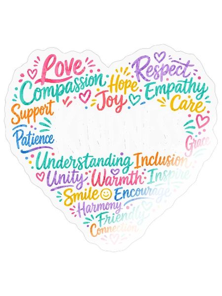 Kindness compassion empathy and respect - Sticker - transparent glossy - Front